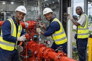 DHCE Co. Ltd fire fighting system installation engineers and supervisor installing fire protection and suppression systems